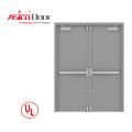 Exterior residential metal fire emergency exit door with glass fire resistant door